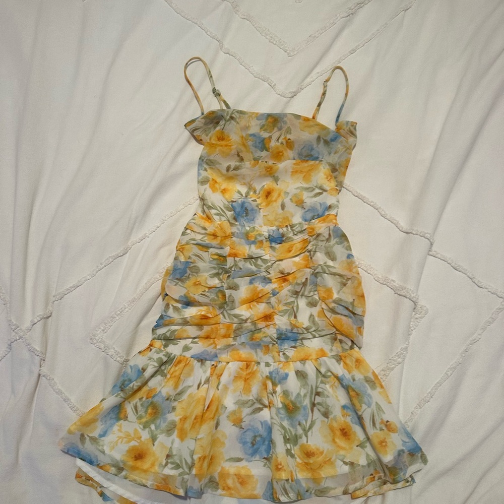 Floral Spaghetti Strap Dress with Open Back